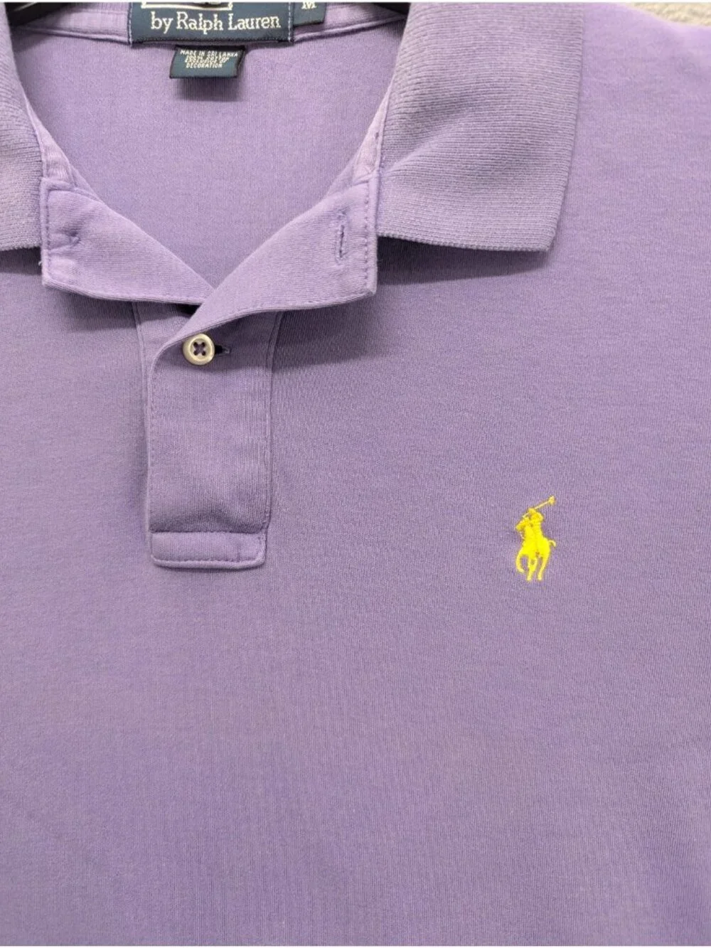 Polo By Ralph Lauren Polo Shirt Mens Medium Purple Solid Cotton Pony Casual